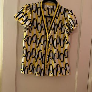 Milly Short Sleeved Silk Top